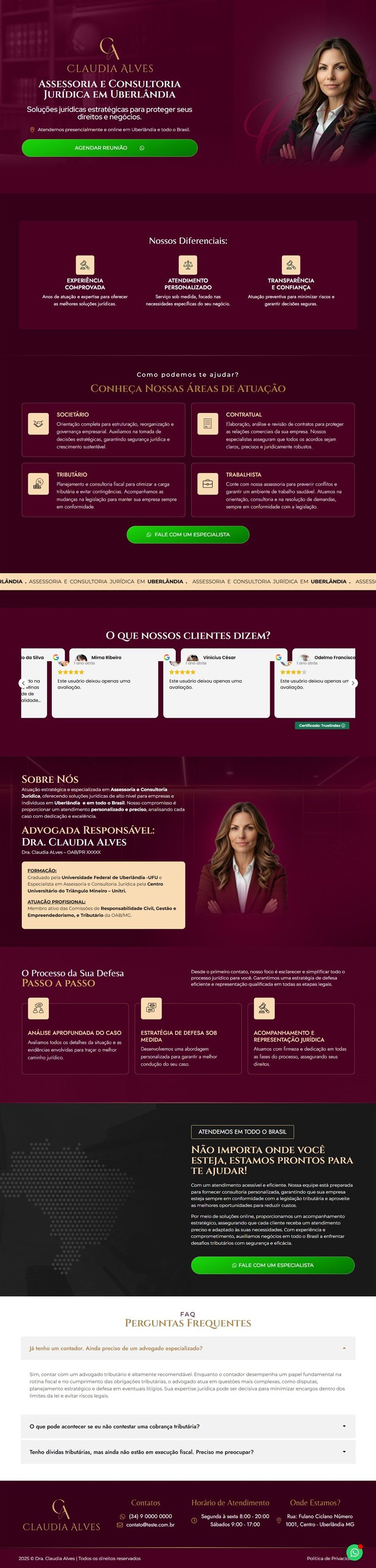 Prévia completa do template Claudia Alves — Advocacia