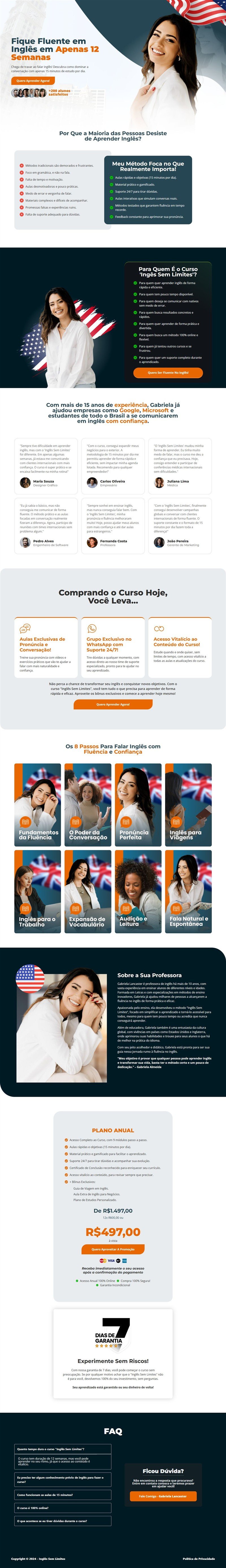 Prévia completa do template Inglês Sem Limites